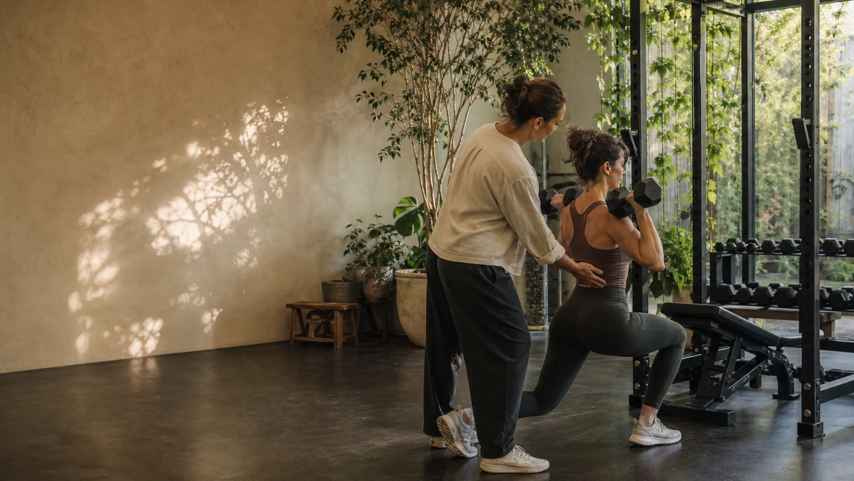 Attentive one-to-one coaching in a warm training space
